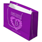 Personaliseer amethyst foto van 33 jaar paars large cadeautasje (Voorkant Gekanteld)
