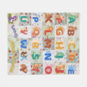 Personaliseer  Animal Alpha Fleece Deken (Voorkant (Horizontaal))