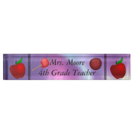 Personaliseer Apple Name Teacher Class Aurora Skie Naambordje