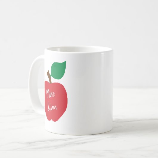 Personaliseer Apple Teacher Gift Coffee Mok (Voorkant links)