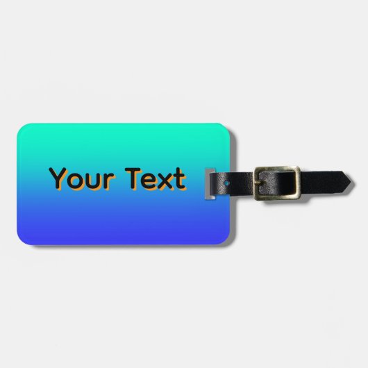 Personaliseer Aqua Blue Gradient Bagagelabel (Voorkant horizontaal)