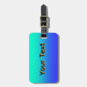 Personaliseer Aqua Blue Gradient Bagagelabel (Voorkant verticaal)