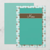 :personaliseer: Aqua Polkadots Menu-kaarten Menu (Voorkant / Achterkant)