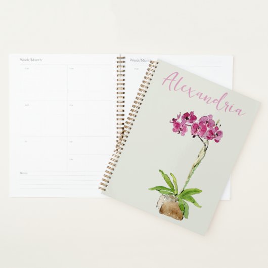 Personaliseer aquarel mottenboomgaard planner (Display)