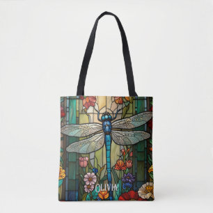 Personaliseer art nouveau boho libel tote bag