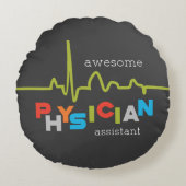 Personaliseer, Arts Assistant Week Geweldige Rond Kussen (Voorkant)