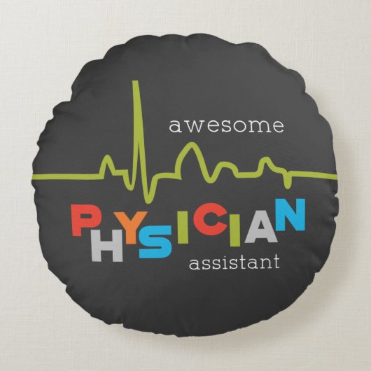 Personaliseer, Arts Assistant Week Geweldige Rond Kussen (Voorkant)