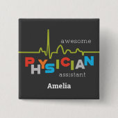 Personaliseer, Arts Assistant Week Geweldige Vierkante Button 5,1 Cm (Voorkant)