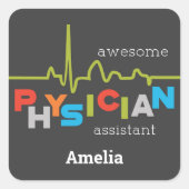 Personaliseer, Arts Assistant Week Geweldige Vierkante Sticker (Voorkant)