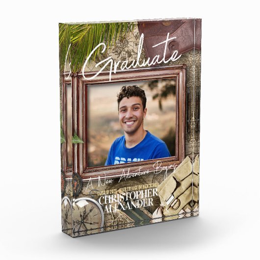 Personaliseer avonturier afstudeeraankondigingen fotoblokken (Links)