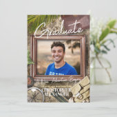 Personaliseer avonturier afstudeeraankondigingen kaart (Staand voorkant)