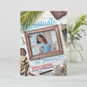 Personaliseer avonturier afstudeeraankondigingen kaart (Staand voorkant)