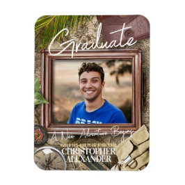 Personaliseer avonturier afstudeeraankondigingen magneet