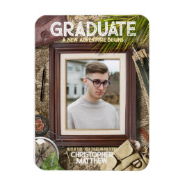 Personaliseer avonturier afstudeeraankondigingen magneet