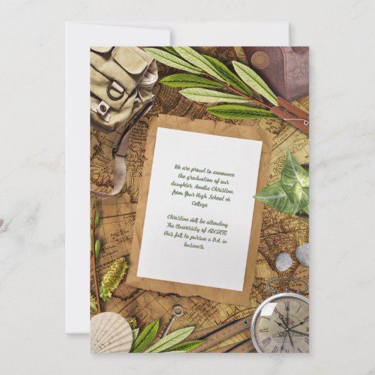 Personaliseer avonturier thema aankondiging (Achterkant)