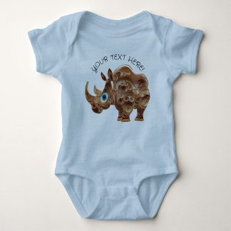 Personaliseer Baby Boy Schattige Rhino Romper