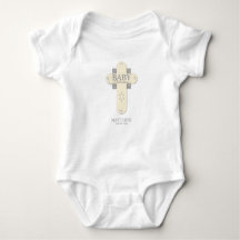 Personaliseer, Baby Dedication Cream & Grey Cross