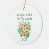 Personaliseer Baby eerste kerstfeest Baby Tijger G Keramisch Ornament (Links)