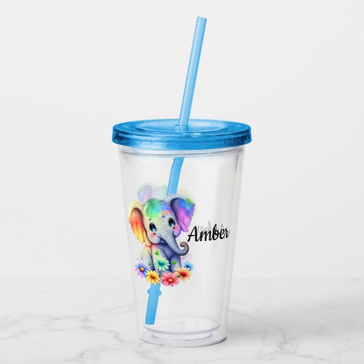 Personaliseer Baby Elephant Acryl Drinkbeker (Achterkant)