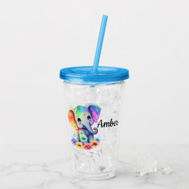 Personaliseer Baby Elephant Acryl Drinkbeker
