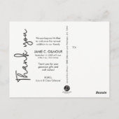 Personaliseer Baby Geboorteaankondiging Dank u Briefkaart (Achterkant)