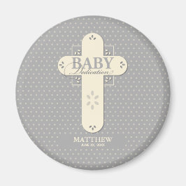 Personaliseer, Baby Inwijding Crème & Grijze Kruis Magneet
