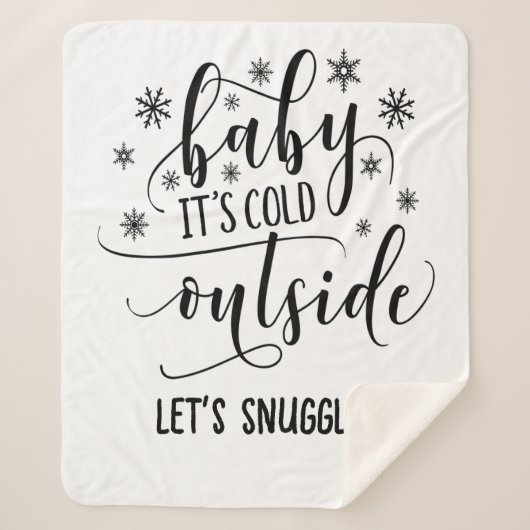 Personaliseer Baby It's Cold Outside Sherpa Deken (Voorkant)