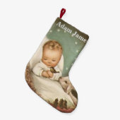 Personaliseer Baby Jesus Kleine Kerstsok (Voorkant (Hangend))