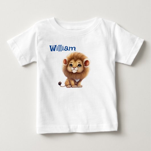 Personaliseer Baby Lion Baby T-shirt (Voorkant)