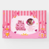 Personaliseer Baby Meisje Geslacht Onthul Tekst en Spandoek (Horizontaal)