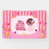 Personaliseer Baby Meisje Geslacht Onthul Tekst en Spandoek (Horizontaal)
