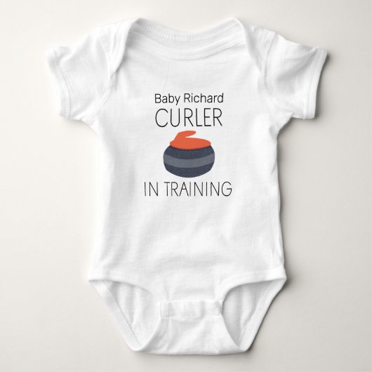 Personaliseer Baby Naam Curler in Training - Romper (Voorkant)