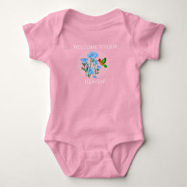 Personaliseer Baby One=Piece Floral Hummingbird Romper