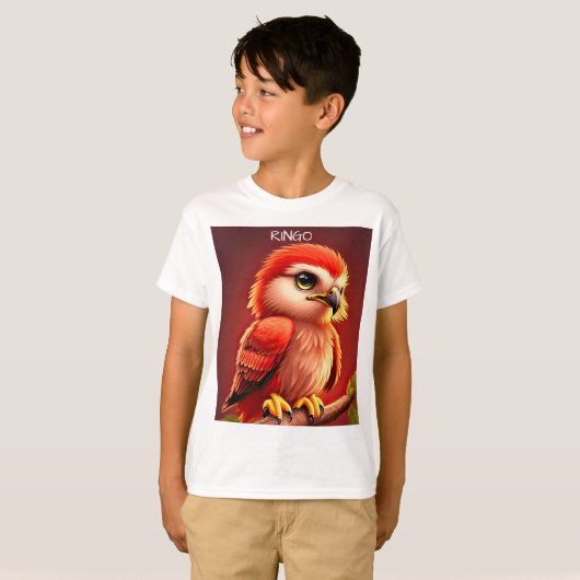 Personaliseer Baby Red Hawk T-shirt (Voorkant volledig)