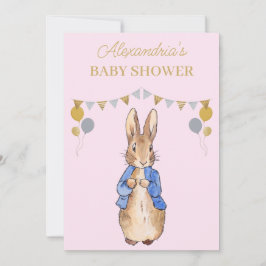 Personaliseer Baby Shower klassieke konijn Kaart