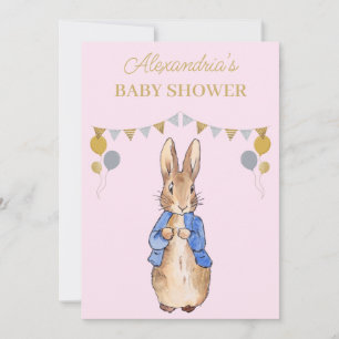 Personaliseer Baby Shower klassieke konijn Kaart
