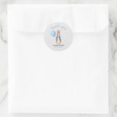 Personaliseer Baby shower naam Peter Linnen Dank u Ronde Sticker (Tas)