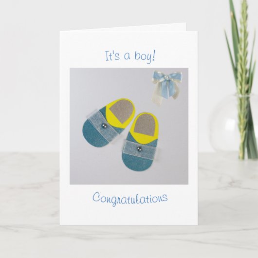 Personaliseer babyjongetjes kaart (Voorkant)