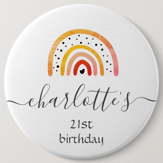 Personaliseer badge - Rainbow Blood Sinaasappel Ronde Button 6,0 Cm (Voorkant)