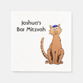 Personaliseer Bar Mitzvah Kippah Kattenfeest Serve Servetten (Voorkant)