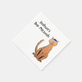 Personaliseer Bar Mitzvah Kippah Kattenfeest Serve Servetten (Hoek)