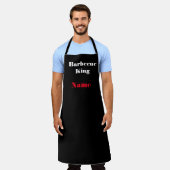 Personaliseer Barbecue King Zwart Schort (Gedragen)