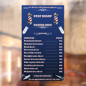 Personaliseer Barber Shop Zeer gedetailleerde prij Raamsticker (Vel 2)