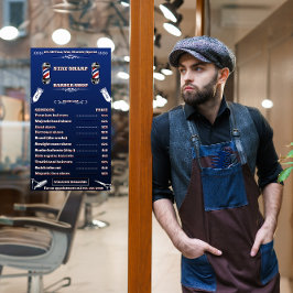 Personaliseer Barber Shop Zeer gedetailleerde prij Raamsticker
