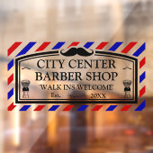 Personaliseer  Barber Winkel Business Front Raamsticker (Vel 2)