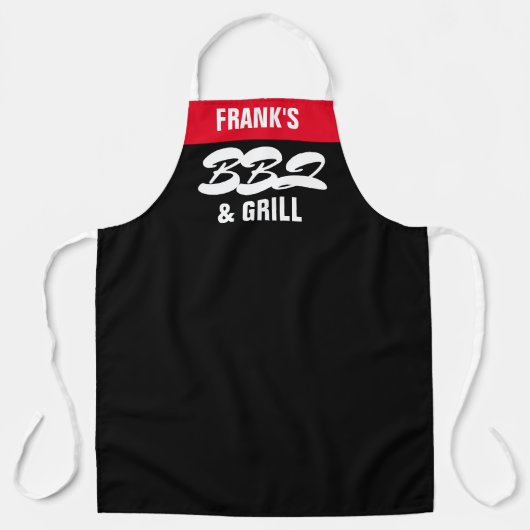 Personaliseer BBQ & Grill Aangepaste NAAM Persoonl Schort (Voorkant)