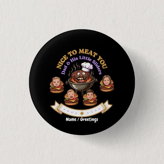 Personaliseer BBQ Grill Master Cadeau Leuk Je Vlee Ronde Button 3,2 Cm (Voorkant)
