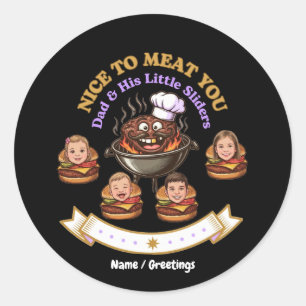 Personaliseer BBQ Grill Master Cadeau Leuk Je Vlee Ronde Sticker