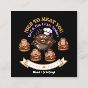 Personaliseer BBQ Grill Master Cadeau Leuk Je Vlee Vierkante Visitekaartje