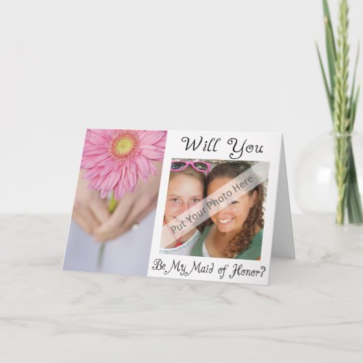 Personaliseer Be My Maid of Honor Fotouitnodiging (Voorkant)